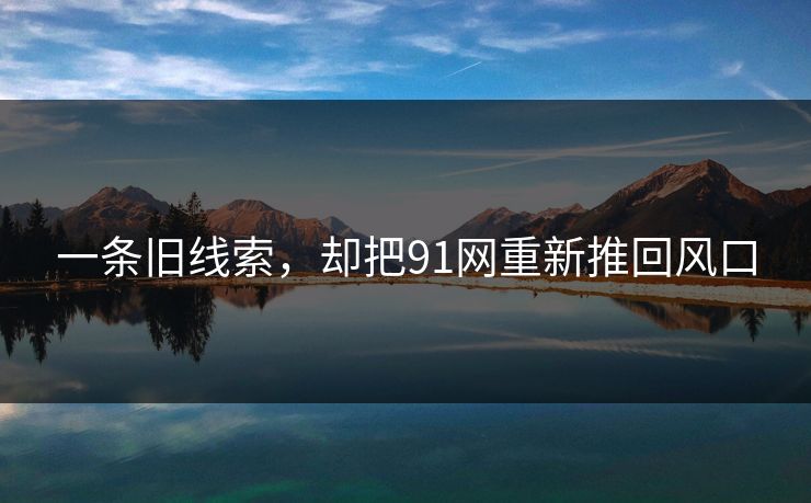 一条旧线索，却把91网重新推回风口